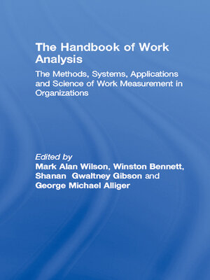 cover image of The Handbook of Work Analysis